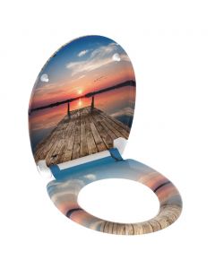 SCHÜTTE WC-Sitz mit Absenkautomatik Schnellverschluss SUNSET SKY