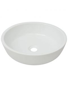 Waschbecken Rund Keramik Weiß 42 x 12 cm
