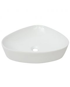 Waschbecken Dreiecksform Keramik Weiß 50,5 x 41 x 12 cm