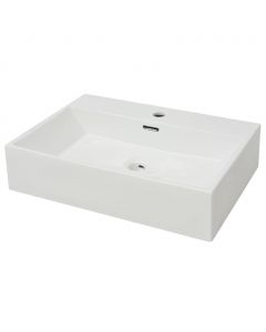 Waschbecken mit Hahnloch Keramik Weiß 60,5x42,5x14,5 cm