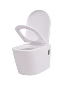 Wandmontierte Toilette Keramik Weiß