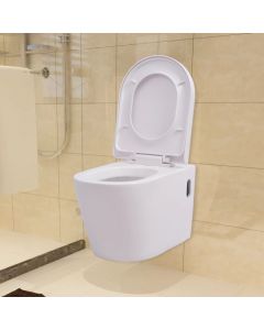 Hänge-Toilette mit Einbau-Spülkasten Keramik Weiß