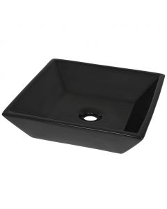 Waschbecken Keramik Quadratisch Schwarz 41,5 x 41,5 x 12 cm
