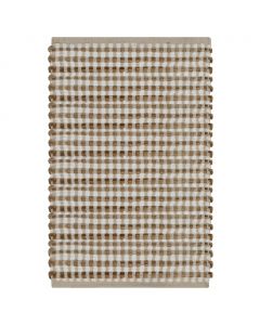 Handgewebtes Badematten-Set Jute Stoff Natur und Weiß