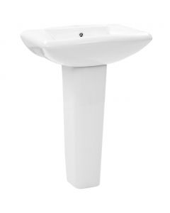 Freistehendes Waschbecken mit Säule Keramik Weiß 580x470x200 mm