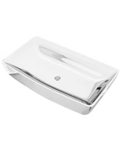 Waschbecken 71 x 38 x 13,5 cm Keramik Silbern