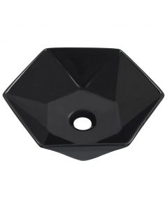 Waschbecken 41 x 36,5 x 12 cm Keramik Schwarz