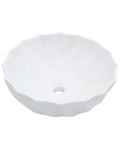 Waschbecken 46 x 17 cm Keramik Weiß