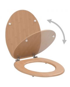 Toilettensitz mit Deckel MDF Bambus-Design