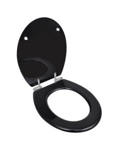 Toilettensitze 2 Stk. mit Absenkautomatik MDF Schwarz