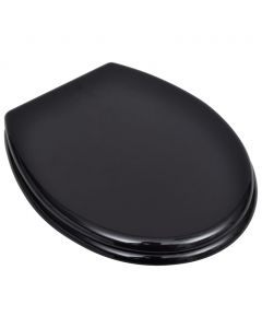Toilettensitze mit Deckel 2 Stk. MDF Schwarz