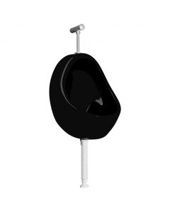 Wandurinal mit Spülventil Keramik Schwarz
