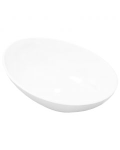 Luxus Keramik Waschbecken Oval Weiß 40 x 33 cm