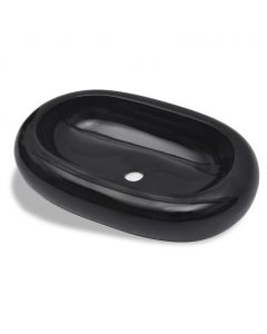 Keramik Waschbecken schwarz oval