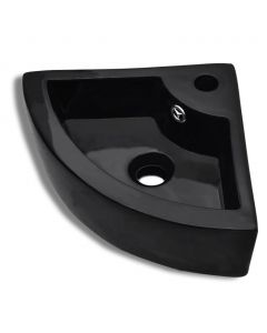 Waschbecken mit Überlauf 45 x 32 x 12,5 cm Schwarz