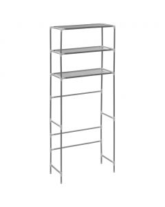 Waschmaschinenregal 3 Ablagen Silbern 69x28x169 cm
