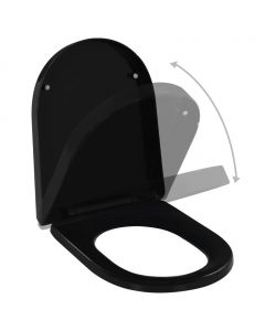 Toilettensitz mit Absenkautomatik und Quick-Release Schwarz