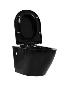 Wand-WC ohne Spülrand Keramik Schwarz