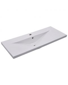 Einbauwaschbecken 101x39,5x18,5 cm Keramik Weiß