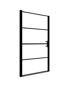 Duschtür Hartglas 81×195 cm Schwarz