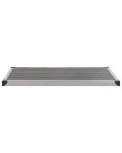 Garten-Duschwanne WPC Edelstahl 110 x 62 cm Grau