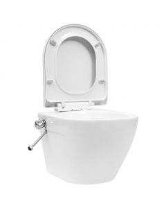 Wand-WC ohne Spülrand mit Bidet-Funktion Keramik Weiß
