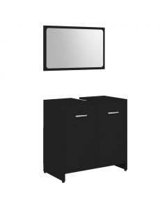 Badmöbel-Set Schwarz Holzwerkstoff