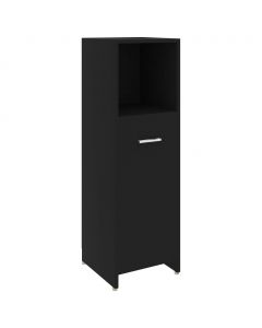 Badezimmerschrank Schwarz 30x30x95 cm Holzwerkstoff