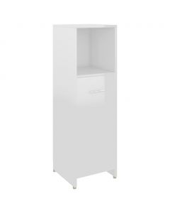 Badezimmerschrank Hochglanz-Weiß 30x30x95 cm Holzwerkstoff