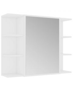 Bad-Spiegelschrank Weiß 80x20,5x64 cm Holzwerkstoff