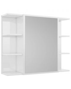 Bad-Spiegelschrank Hochglanz-Weiß 80x20,5x64 cm Holzwerkstoff
