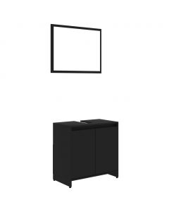 Badmöbel-Set Schwarz Holzwerkstoff