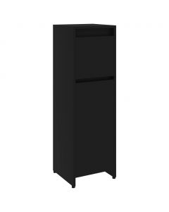Badezimmerschrank Schwarz 30x30x95 cm Holzwerkstoff