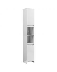 Badezimmerschrank Hochglanz-Weiß 30x30x183,5 cm Holzwerkstoff