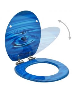 Toilettensitz Soft-Close-Deckel MDF Blau Wassertropfen-Design