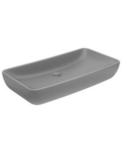 Luxus-Waschbecken Rechteckig Matt Hellgrau 71x38 cm Keramik