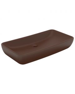 Luxus-Waschbecken Rechteckig Matt Dunkelbraun 71x38 cm Keramik