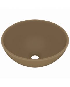 Luxus-Waschbecken Rund Matt Creme 32,5x14 cm Keramik