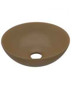 Waschbecken Keramik Mattcreme Rund