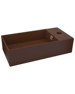 Badezimmer-Waschbecken mit Überlauf Keramik Dunkelbraun