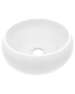 Luxuriöses Waschbecken Rund Matt Weiß 40x15 cm Keramik