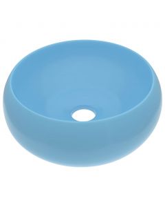 Luxuriöses Waschbecken Rund Matt Hellblau 40x15 cm Keramik