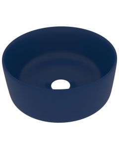 Luxuriöses Waschbecken Rund Matt Dunkelblau 40x15 cm Keramik