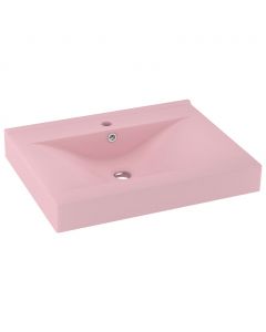 Luxus-Waschbecken mit Hahnloch Matt-Rosa 60x46 cm Keramik