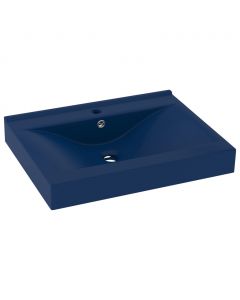 Luxus-Waschbecken mit Hahnloch Matt-Dunkelblau 60x46 cm Keramik