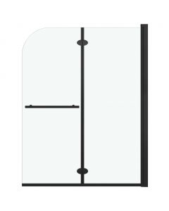 Faltbare Duschkabine 2 Paneele ESG 95x140 cm Schwarz