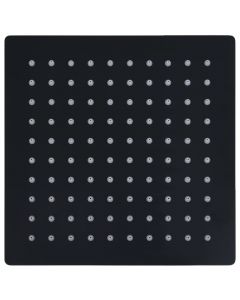 Regenbrause Edelstahl 20x20 cm Quadrat Schwarz