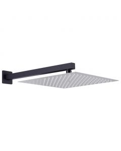 Duscharm Quadratisch Edelstahl 201 Schwarz 40 cm