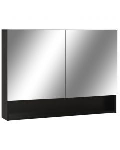 LED-Spiegelschrank fürs Bad Schwarz 80x15x60 cm MDF