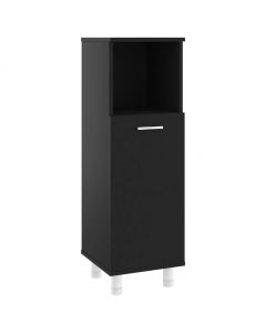 Badezimmerschrank Schwarz 30x30x95 cm Holzwerkstoff
